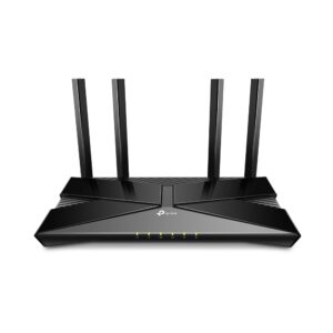 Black router with four antennas
